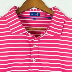Stitch Mens Polo Shirt XL Striped Golf Pink Casual Performance Preppy Stretch
